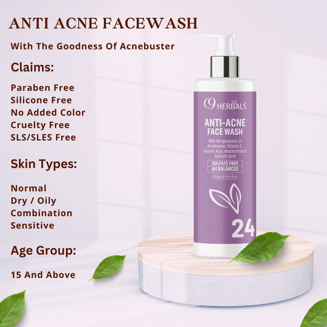 Anti- Acne Facewash | Salicylic Acid | Sulfate Free | Ph Balanced |