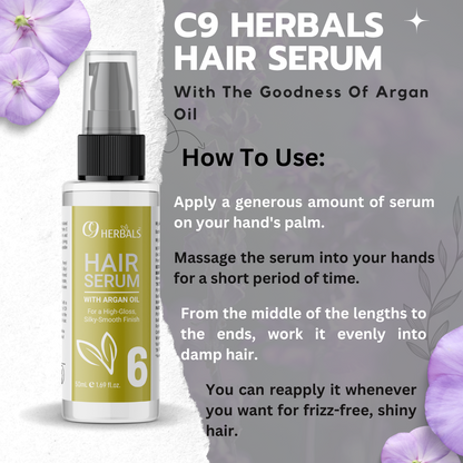 Hair Serum | Argan Oil | Sunflower Oil | For A High-Gloss Look | For Silky-Smooth Finish